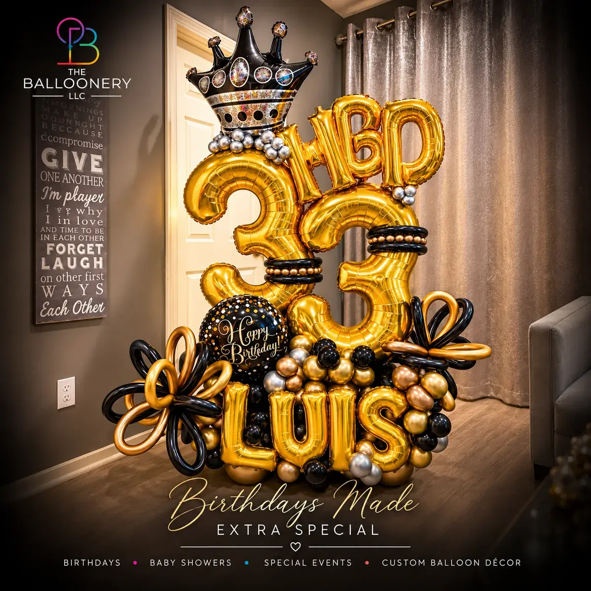 Luis Turns 33 — Gold & Black Marquee